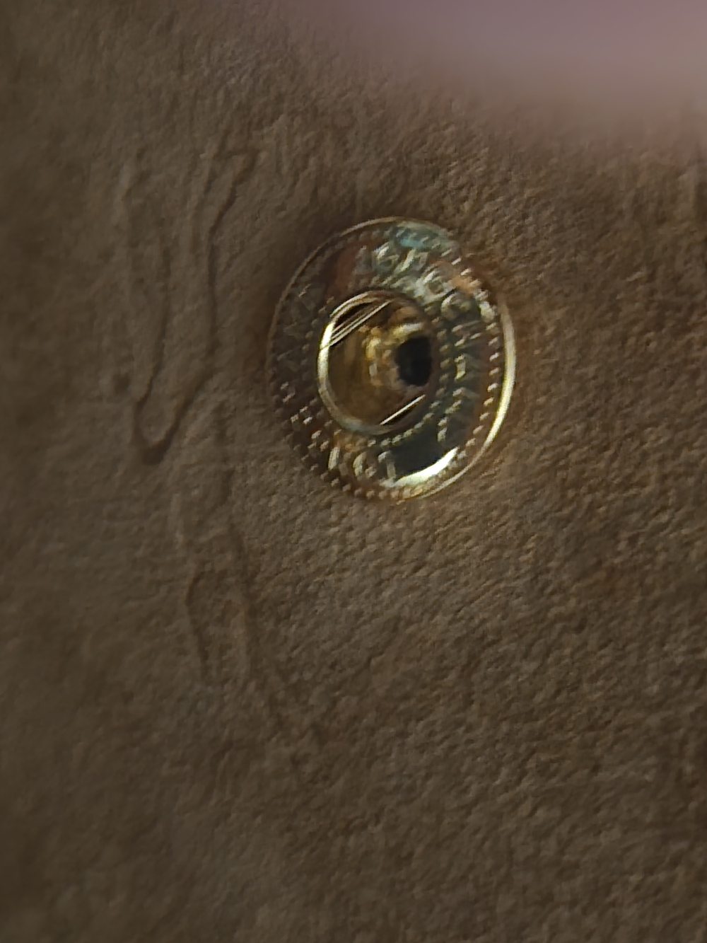 Longchamp Cognac Textured Leather Canvas Pouch with Gold Accents. Authentic. - Picture 5 of 6
